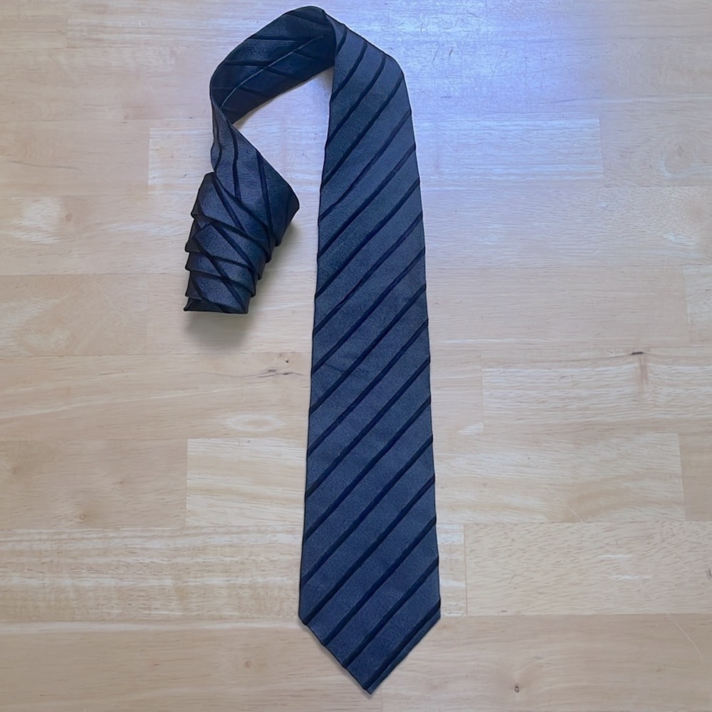 Ermenegildo Zegna Silk Black Stripe Tie